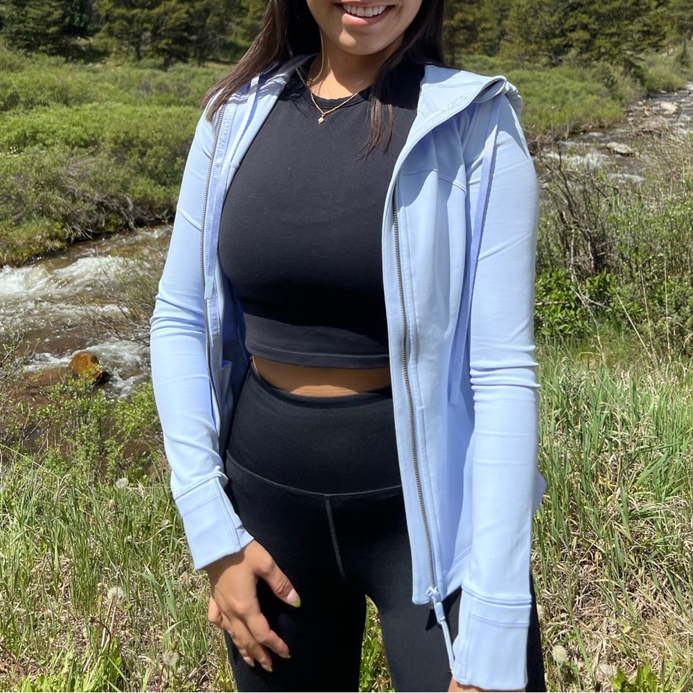Lululemon Athletica Soft Blue Hoodie Define Hooded Jacket Nulu